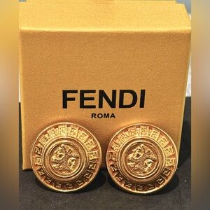 Fendi Vintage Janus Coin FF Clip on earrings
